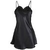INSPIRE CHIC Women Satin Lace Trim Sleepwear Nightgown Pajama Slip Dress - 2 of 4