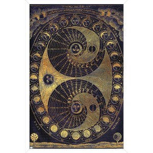Trends International Tina Lavoie - Golden Elements Of The Moon Astronomy Chart Framed Wall Poster Prints - 1 of 4
