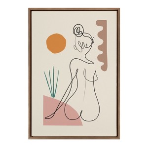 Kate and Laurel Sylvie Sunset Framed Canvas by Rachel Lee of My Dream Wall, 23x33, Gold - 1 of 4