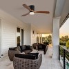 52" Modern Wooden Ceiling Fan with Led Light, Flush Mount Ceiling Fan with 3 Solid Wood Blades for Patio, Living Room, Bedroom-The Pop Home - 3 of 4