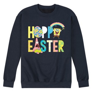 Men's - SpongeBob Squarepants - Hoppy Easter Icons Graphic Fleece Sweatshirt - 1 of 4