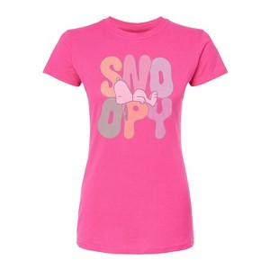 Women's - Peanuts - Sleepy Snoopy Fitted Graphic T-Shirt - 1 of 3