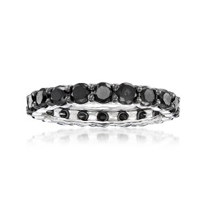 Ross-Simons 2.00 ct. t.w. Black Diamond Eternity Band in 14kt White Gold - 1 of 4
