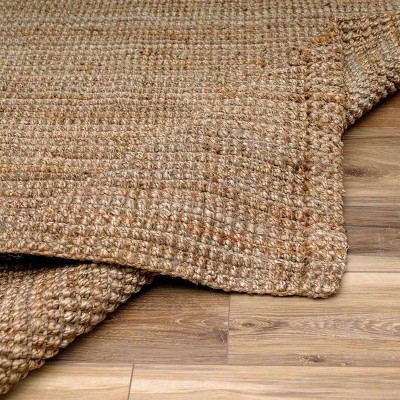Handmade Braided Beige Jute Rectangular Area Rug 5' x 7'