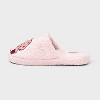 Women's Strawberry Shortcake Embroidered Plush Slide Slippers - Pink - 2 of 4