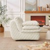 APRILSOUL Swivel Sofa Chair, Ergonomic 360° Swivel, Premium Fabric & High-Density Memory Foam, White Lounging,Gaming,Reading,Napping - 3 of 4