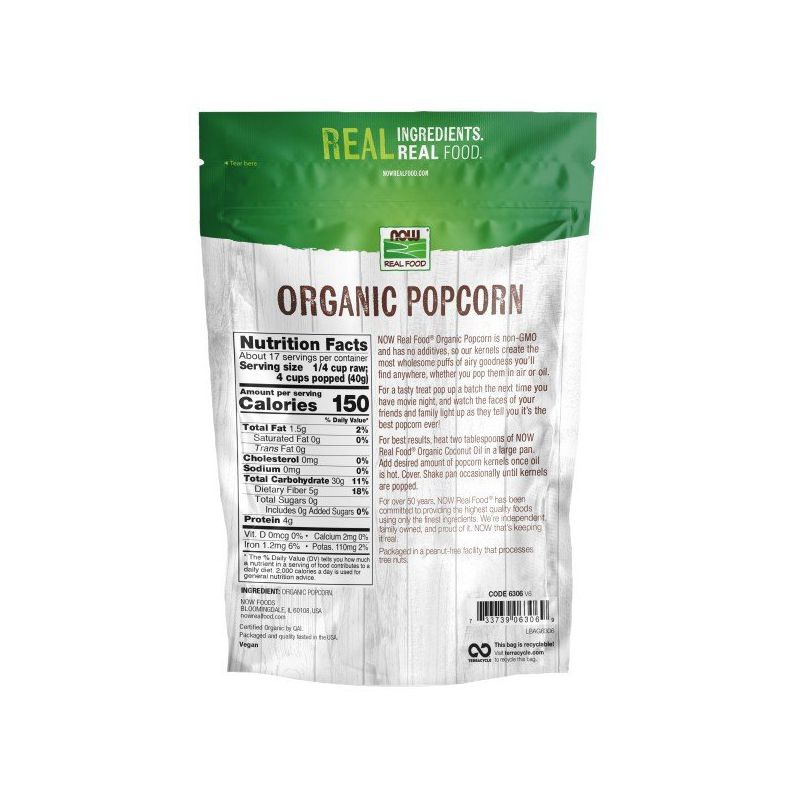 Now Foods Popcorn Organic Non-GE  -  24 oz Popcorn, 2 of 3