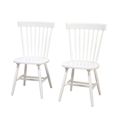 Buylateral Set of 2 Venice Farmhouse Solid Wood Spindle Dining Chairs