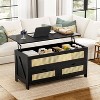 WOWLIVE Wood Lift Top Coffee Table with 2 Drawers for Living Room, Central Table with Hidden Compartments - 2 of 4
