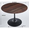 Gulches Wood Color Round MDF Indoor Dining Table Pedestal Coffee End Table for 4-6 People 42 Inch Mid-century Leisure Furniture - 4 of 4