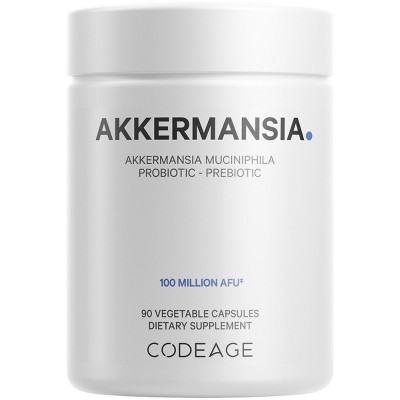 Codeage Akkermansia Muciniphila 100 Million AFU, Daily Synbiotic, Probiotic, Prebiotic, Chicory Inulin - 90ct
