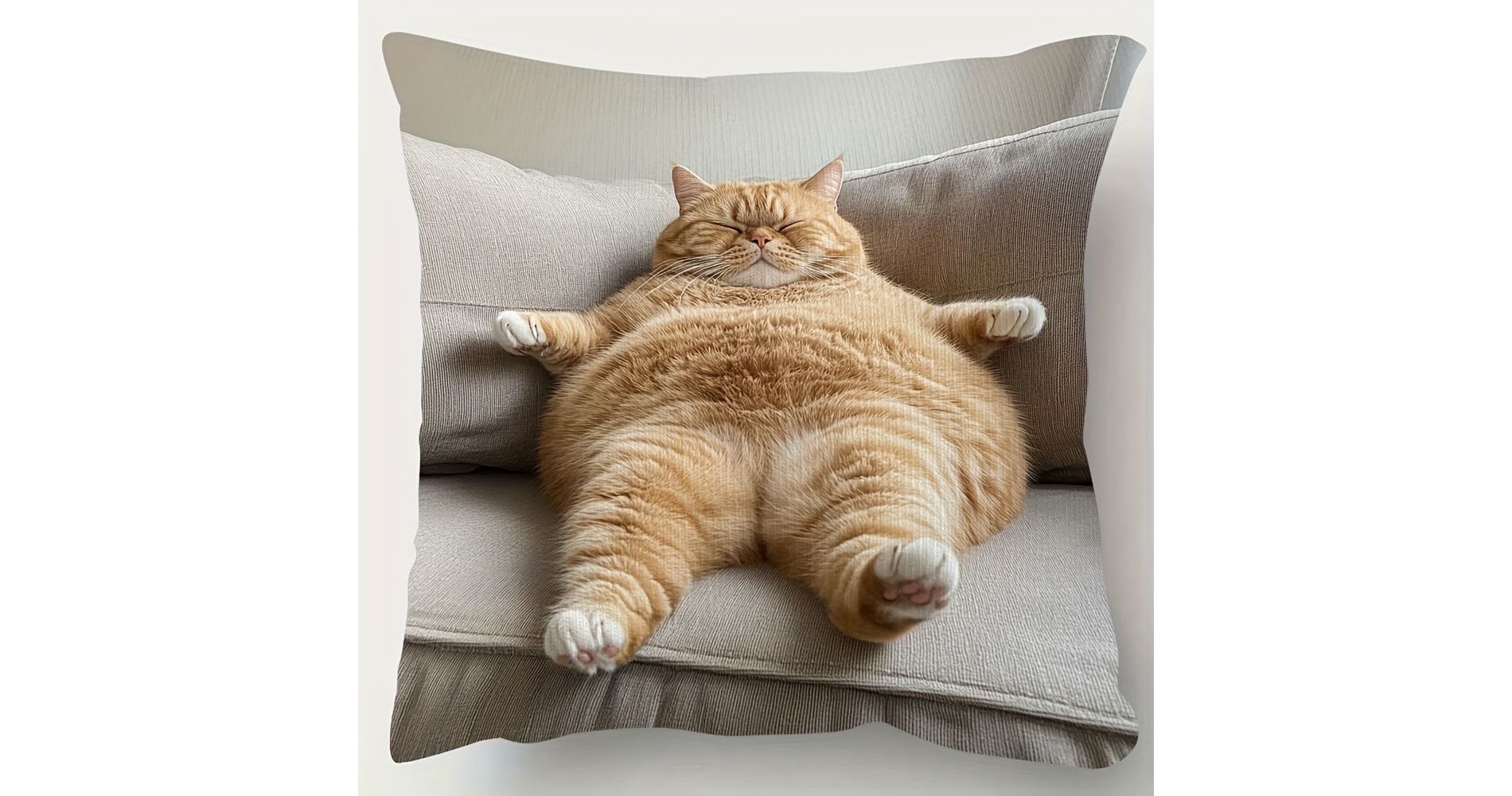 Lomsoe 1pc Super Soft Short Plush,Throw Pillow - Adorable Cat Lounging on Sofa Design,Decor for Living Room & Bedroom.
