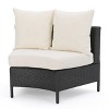 GDFStudio Harper Outdoor Wicker Curved Loveseat Sectional with Cushions - 3 of 4