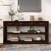 LOVMOR U_Style Stylish Entryway Console Table with 4 Drawers and 2 Shelves, Suitable for Entryways, Living Rooms. - 2 of 4