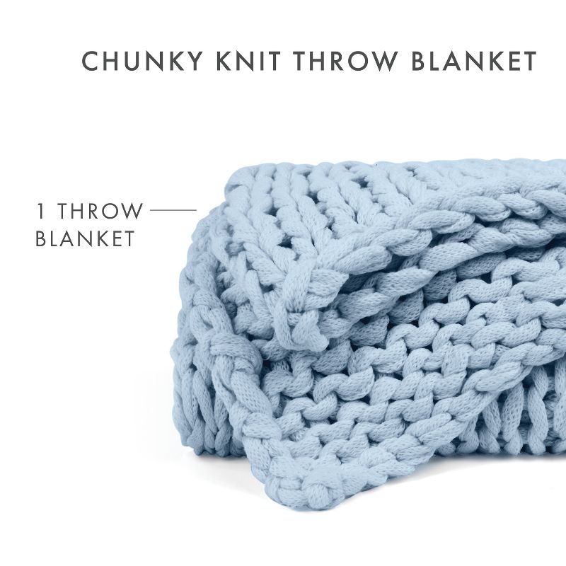 Chunky Knit Throw Blanket Braided, Soft & Cozy - Becky Cameron, 3 of 13