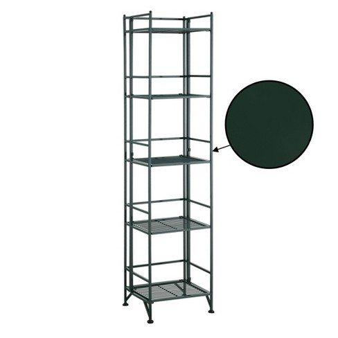 32.5 Xtra Storage 3 Tier Wide Folding Metal Shelf Black - Breighton Home