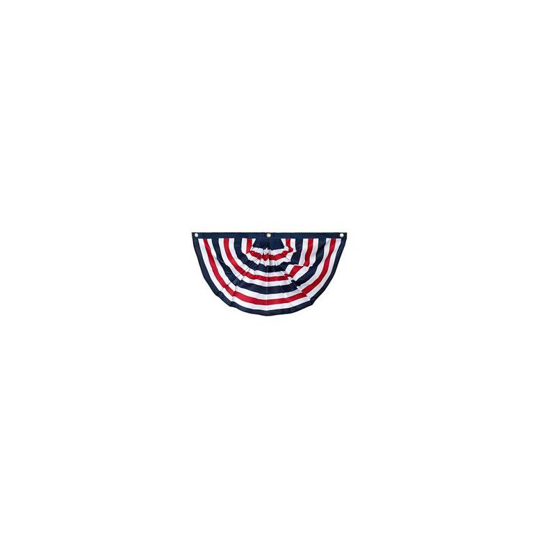 Red White And Blue Bunting 36" x 18" Pleated Banner with Brass Grommets Briarwood Lane, 2 of 4