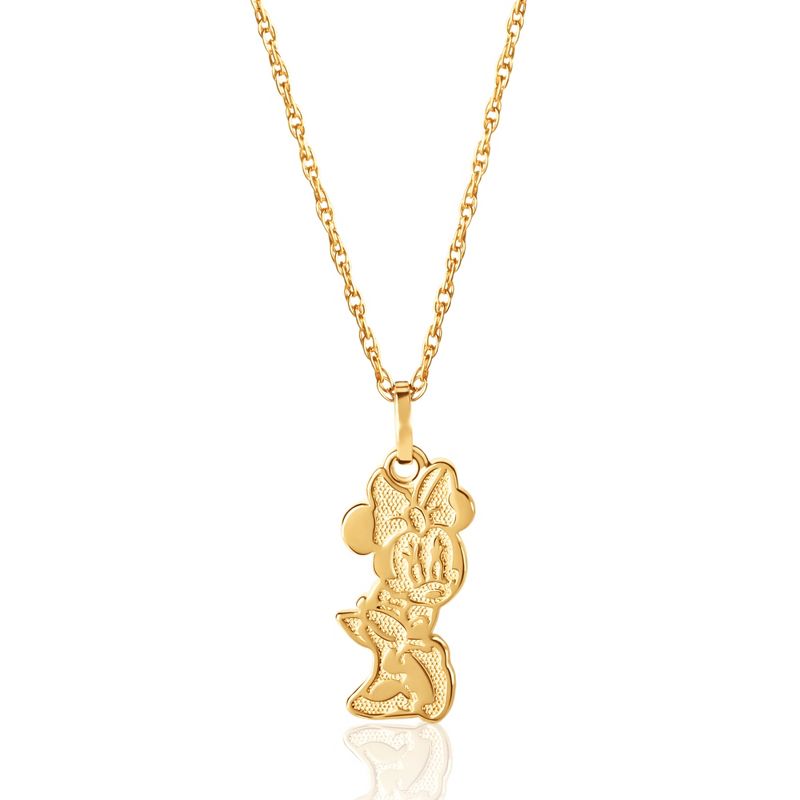 Disney Minnie Mouse Womens 10KT Yellow Gold Pendant Necklace, 18'', 3 of 5