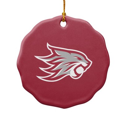 California State University Chico Primary Logo Porcelain Scalloped Holiday Christmas Tree Ornament