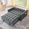 Convertible Sofa Bed with Adjustable Backrest - 3-Position Recliner , Pull-Out Sleeper, Two Side Pockets, 2 Pillows for Living Room, Grey - 3 of 4