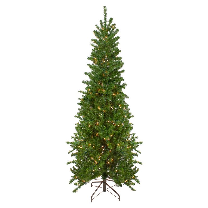 Northlight 7.5' Prelit Artificial Christmas Tree Canadian Pine Pencil - Clear Lights, 1 of 6