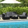 Tangkula Set Of 5 Rattan Sofa Set Outdoor Wicker Furniture Set w/Seat & Back Cushions Square Coffee Table Patio Sectional Sofa Set Gray - 2 of 4