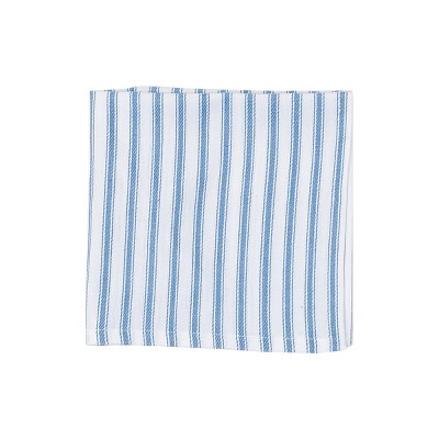 C&F Home Ticking Stripe Cornflower Cotton Napkin Set of 6