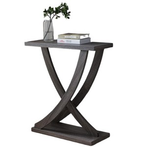 FC Design 31.25"W Console Table with Curved Intersecting Legs in Distressed Grey Finish - 1 of 3