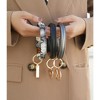 MKF Collection Jasmine 3 Piece Bangle Wristlet and Keychain Set by Mia K- Black pewter - 3 of 4