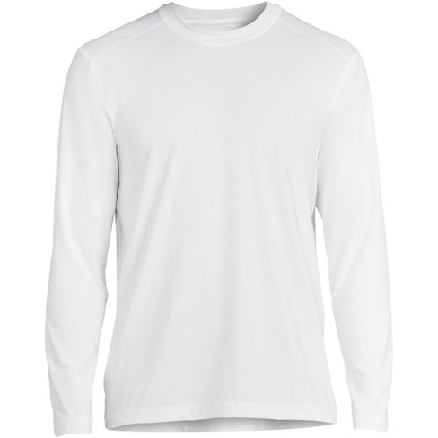 Lands' End Men's Long Sleeve Upf 50 Swim Tee Rash Guard - Small - White :  Target