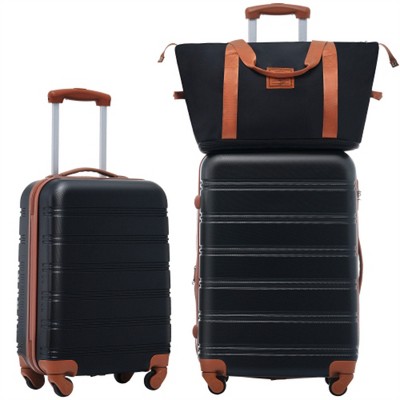 BEAFUP 2-Piece Hard Shell Luggage Set + Bag, Spinner Wheels, and TSA Lock - 20", 24" Lightweight Suitcases for Travel
