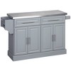 HOMCOM Portable Multi-Storage Rolling Kitchen Island Storage Cart with Stainless Steel Top & Cabinet on Wheels - 4 of 4