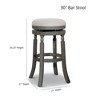 FURNIinspire Counter And Bar Stools Counter Stool Bar Chair, Fixed Height Armless Kitchen Stool, Fabric Seat, Gray, 21"*21"*30" - 3 of 4