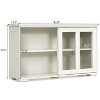 Munora Sideboard Buffet Cupboard Storage Cabinet with Sliding Door, 42" x 13" x 24.5", Cream White/Black/Gray/Brown - 3 of 4