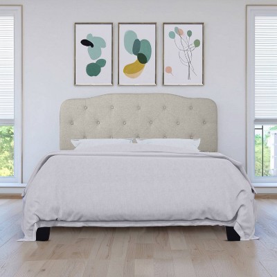 Angela Full Warm Gray Upholstered Tufted Headboard