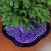 Northlight 48" Purple and Silver Glittered Floral Christmas Tree Skirt - image 2 of 3