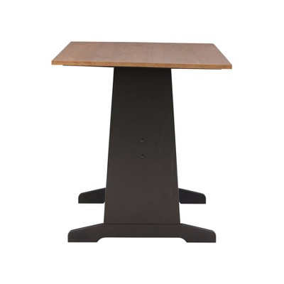 Linon 3pc Ardmore Breakfast Nook Storage Benches Dining Set Black/Pecan: Mid-Century Modern, Wood, 6-Seat Capacity