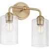 Quorum Lighting Charlotte 2 - Light Vanity in  Aged Brass - 2 of 4