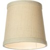 Springcrest Set of 4 Hardback Drum Lamp Shades Nallad Herbal Beige Small 4" Top x 5" Bottom x 5" High Candelabra Clip-On Fitting - 4 of 4