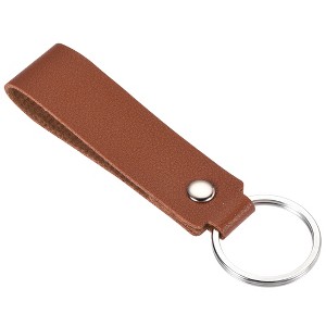 Unique Bargains PU Leather Circle Decoration Keychain for Bag Wallet - 1 of 3