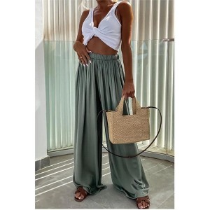 Coolmee Women's Wide Leg Palazzo Pants High Waisted Flowy Pockets Casual Lounge Boho Trousers - 1 of 2