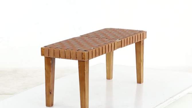 Rustic Birch Wood Bench Brown - Olivia &#38; May, 2 of 10, play video