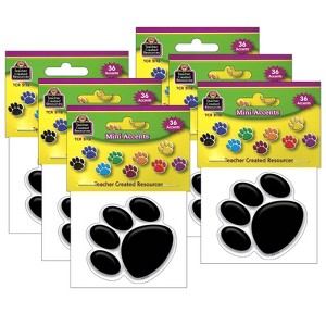 Teacher Created Resources® Colorful Paw Prints Mini Accents, 36 Per Pack, 6 Packs - 1 of 2