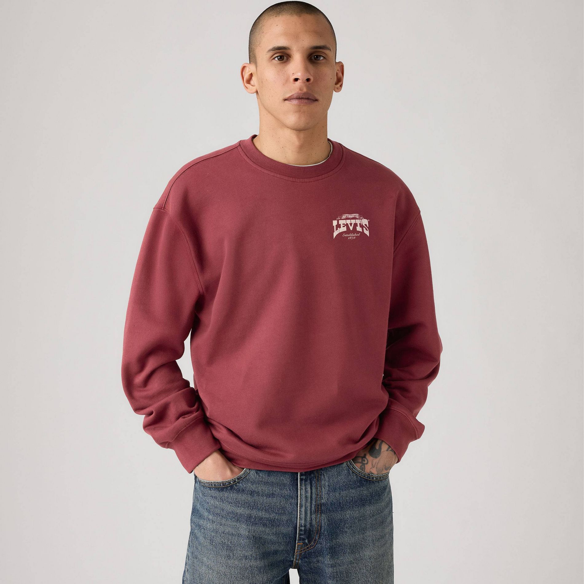 Levi's® Men's Relaxed Fit Crewneck Sweatshirt - Burgundy