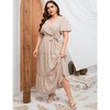 Women's Plus Size V-Neck Maxi Dress: Flowy Boho Elegance for Vacations & Garden Soirees Dress - 4 of 4