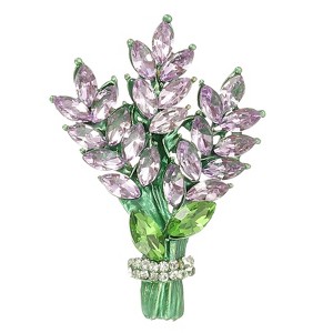 Unique Bargains Women's Flower Rhinestone Lavender Brooch Pins and Clips - 1 of 4