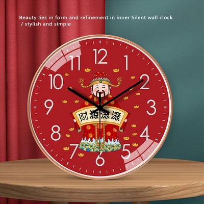 Chinese ethnic style wall clock with silent quartz movement, bedroom, living room, dining room, home decoration pendant