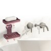 Unique Bargains Bathroom Kitchen Double-Layered Wall Mounted Soap Dish 1 Pc - 2 of 4