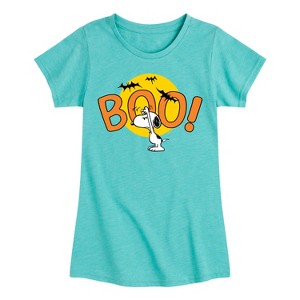 Girls' - Peanuts - Boo Snoopy Fitted Short Sleeve Graphic T-Shirt - 1 of 4