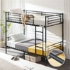 Karl Home White Twin Over Twin Bunk Bed for Kids/Adults with Stairs Flat Rungs - 4 of 4
